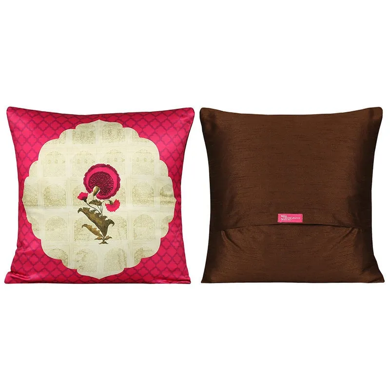 India Circus Poppy Wing Printed Satin Polyester Satin Cushion Cover - Set Of Five media 6
