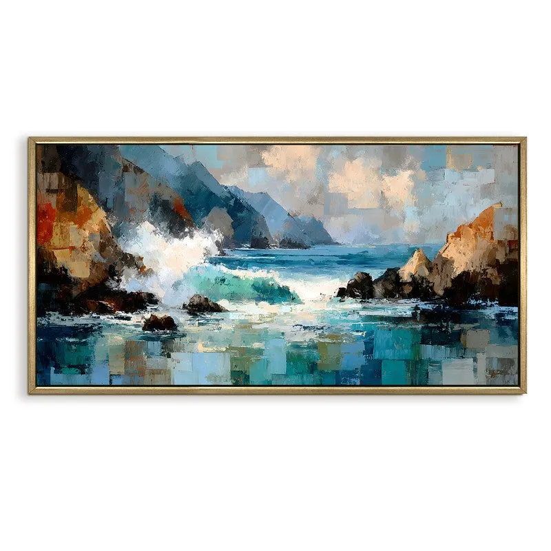 Ocean Break Canvas Wall Painting With Frame media 3