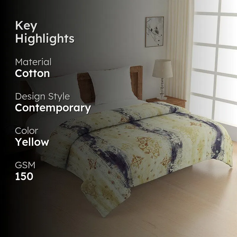 Swayam Anvi Ethnic Cotton Comforter (Yellow) - 150 GSM media 2