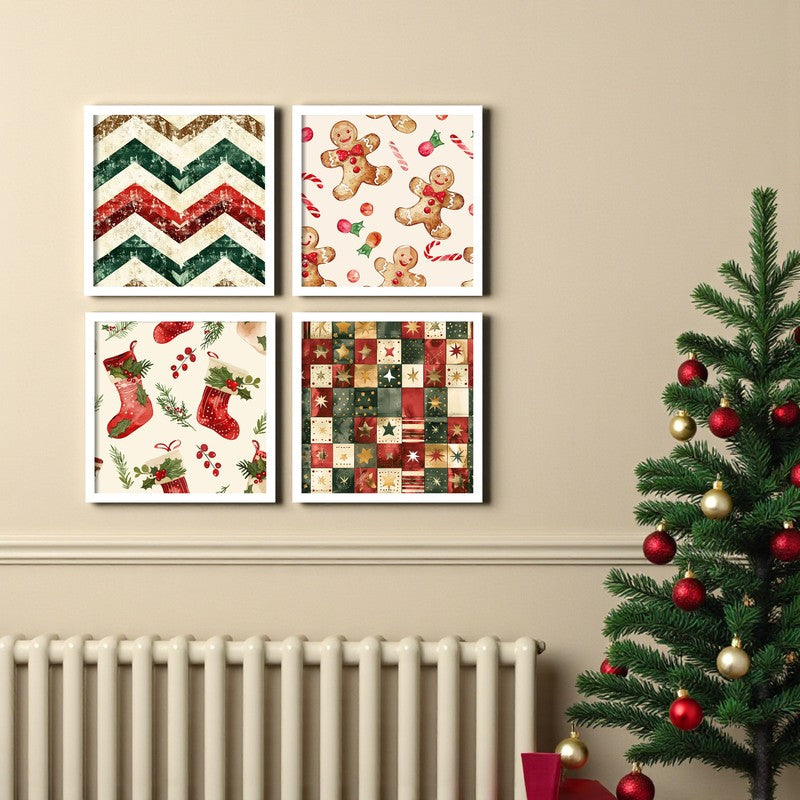 Festivo Charm Wall Painting - Set Of Four