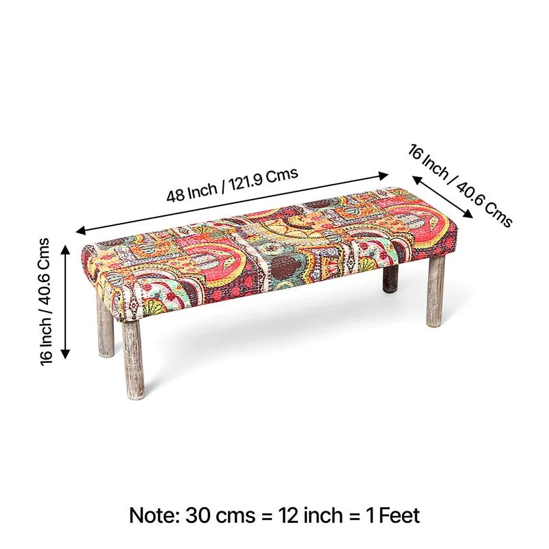 Bexon Sheesham Wooden Bench with Stools (Multicolor) - Three Piece Set media 10