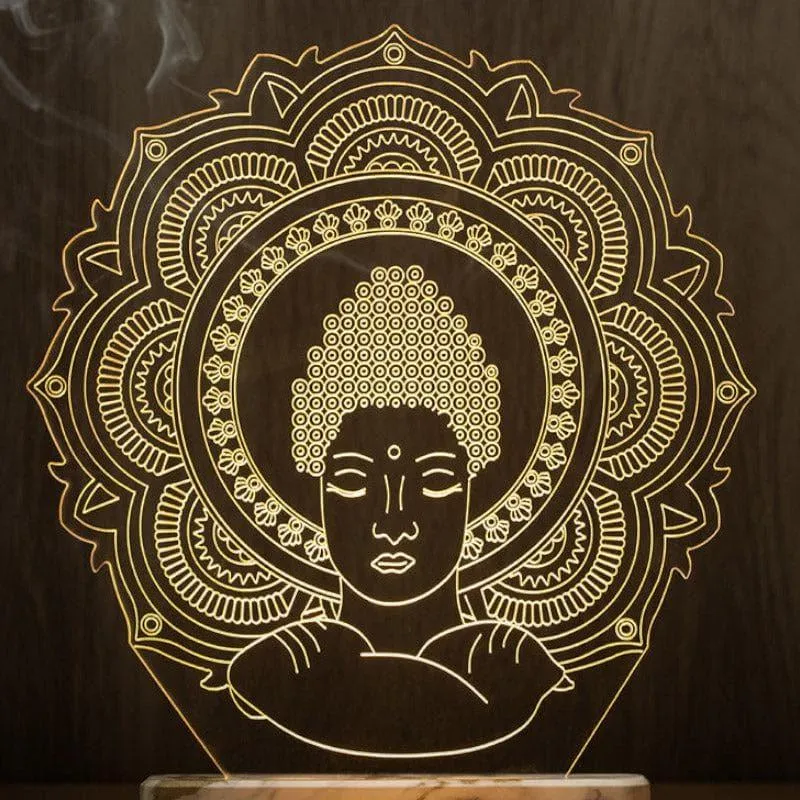 Buddha Glory Acrylic Table Lamp - Transparent media 3