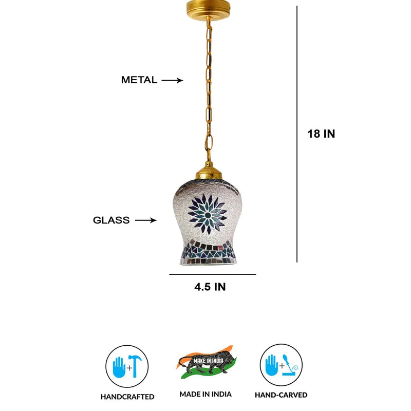 Mosaic Sky Metal & Glass Ceiling Lamp media 7