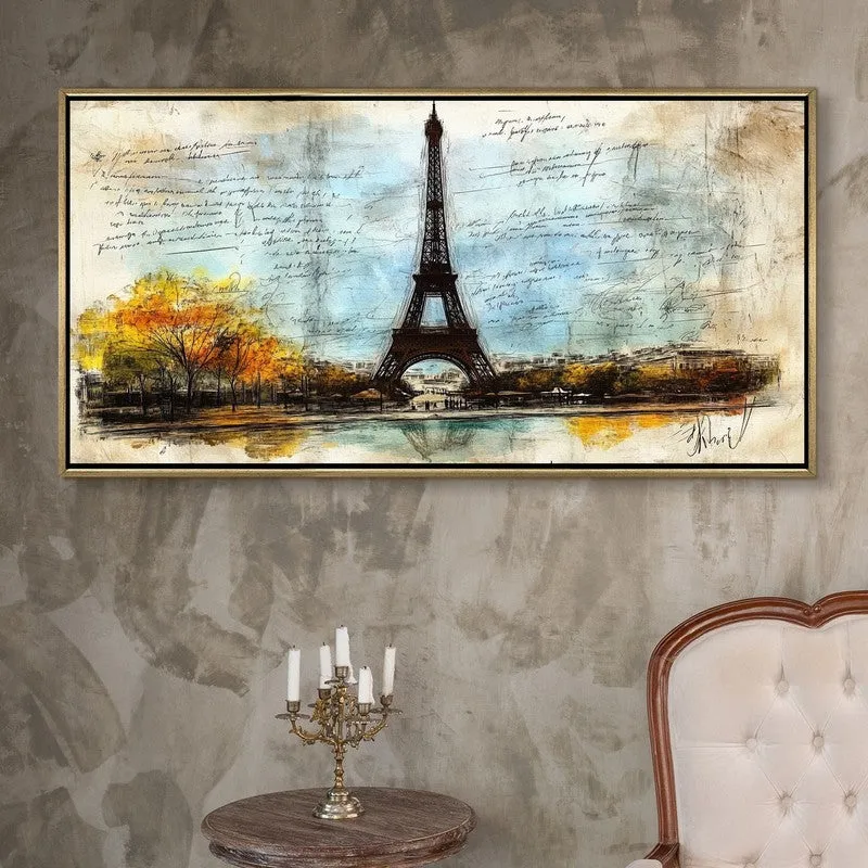 Parisian Canvas Wall Painting With Frame media 1