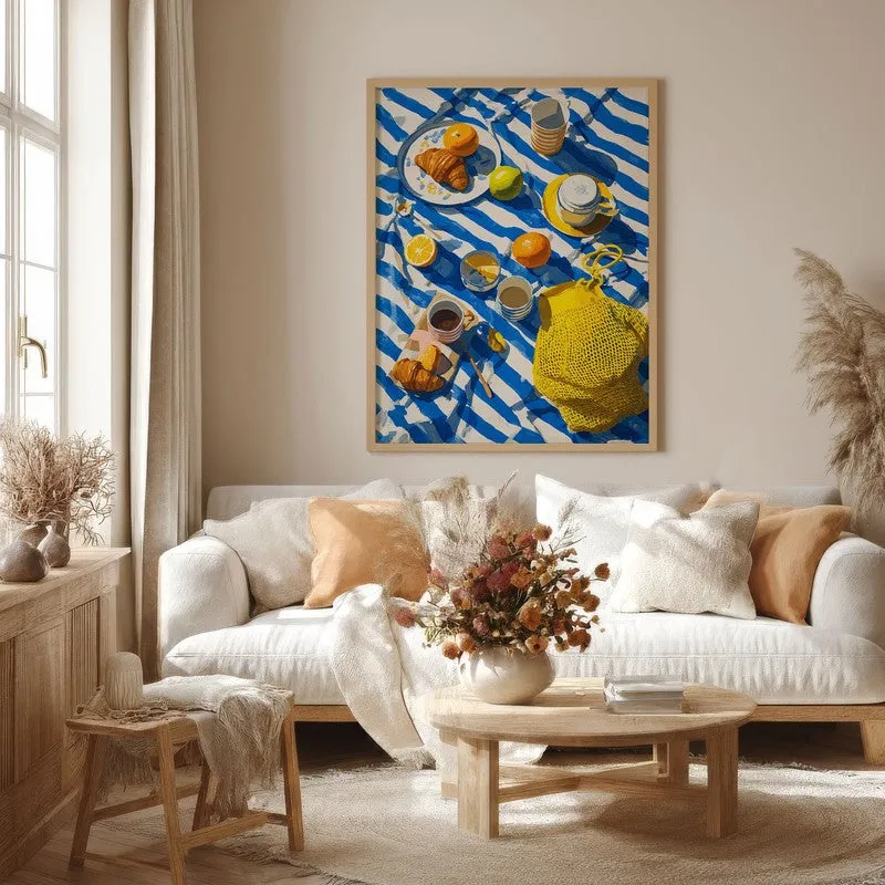 Picnic Palette Canvas Wall Painting - Brown Frame media 4
