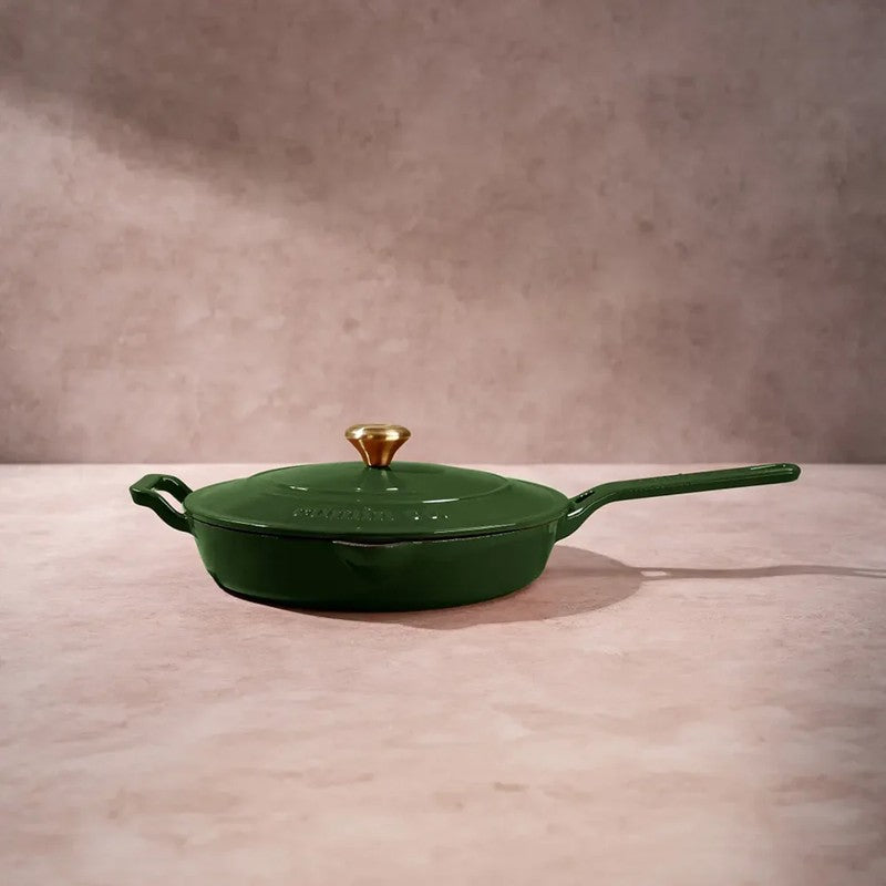 Cumin Co Enamel Cast Iron Frying Pan (1900 mL/Iron Lid) - Green media 3
