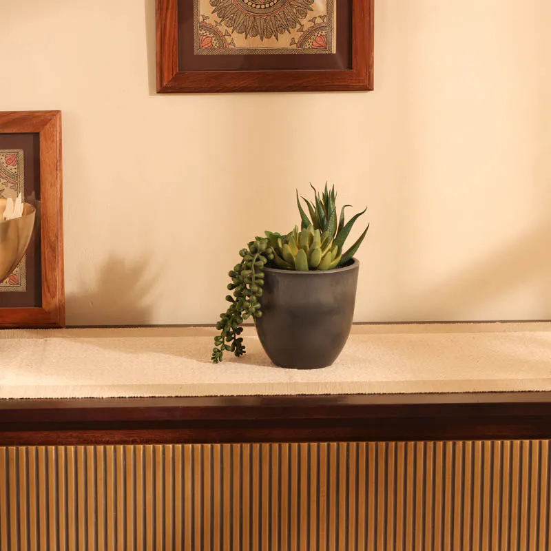 Artificial Green Succulent With Black Plastic Pot media 4