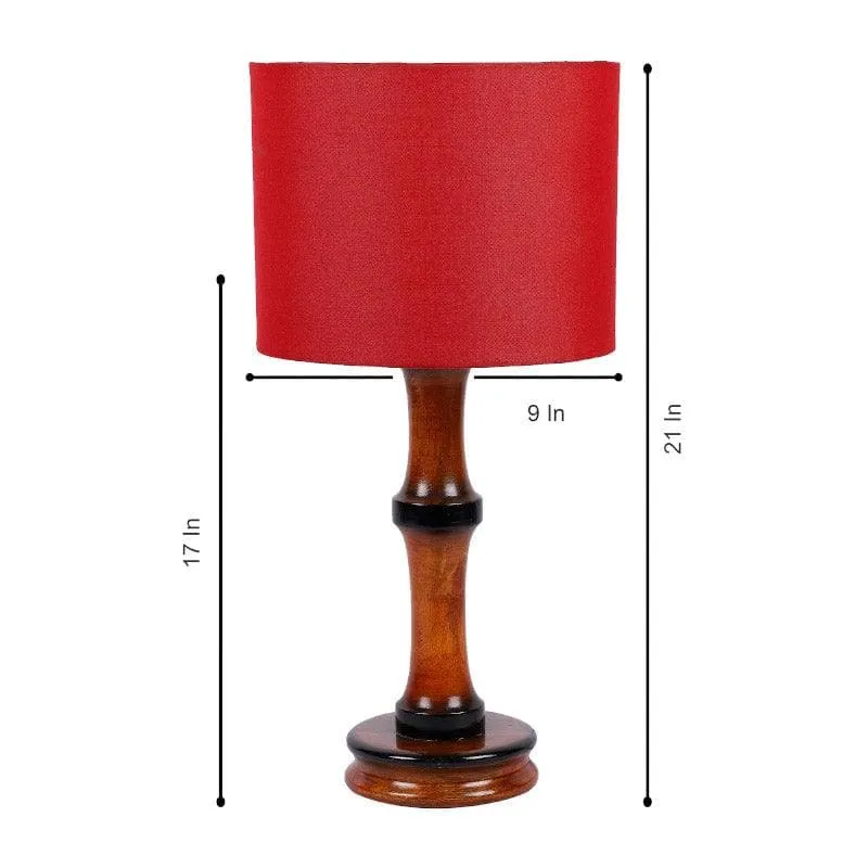 Rosa Troton Fabric Table Lamp - Red,Brown media 6