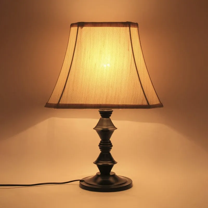 Flamevia Cotton Table Lamp With Iron Base - Ivory media 3