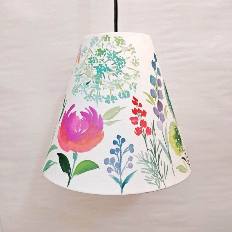 Nesa Gardenia Cone Handpainted Fabric Ceiling Lamp image 5