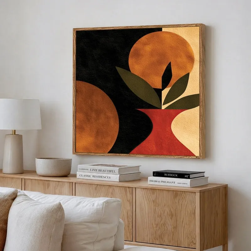 Earthn Leaf Canvas Wall Art With Frame media 4