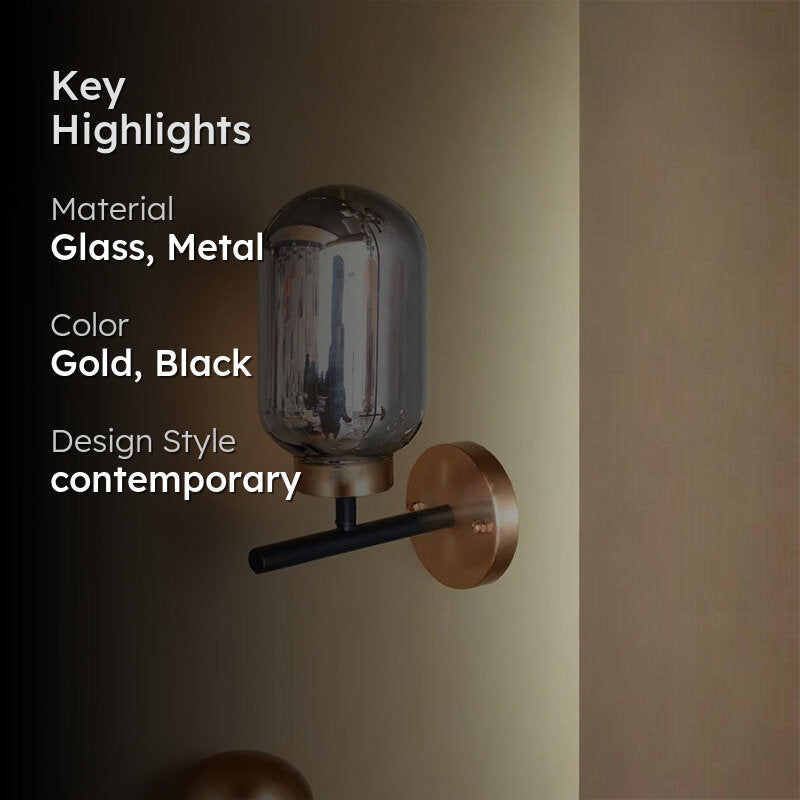 Cecily LED Glass & Metal Wall Lamp media 2