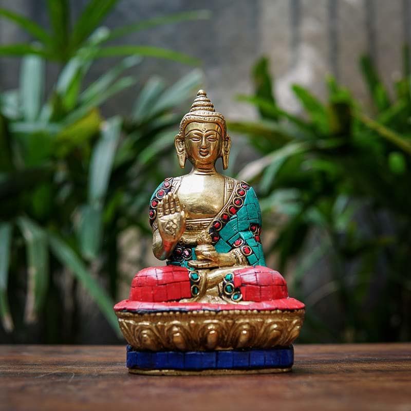 Beatific Brass Buddha Statue media 3