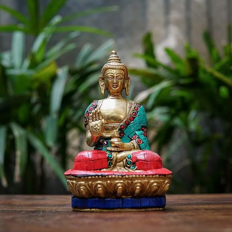 Beatific Brass Buddha Statue media 3