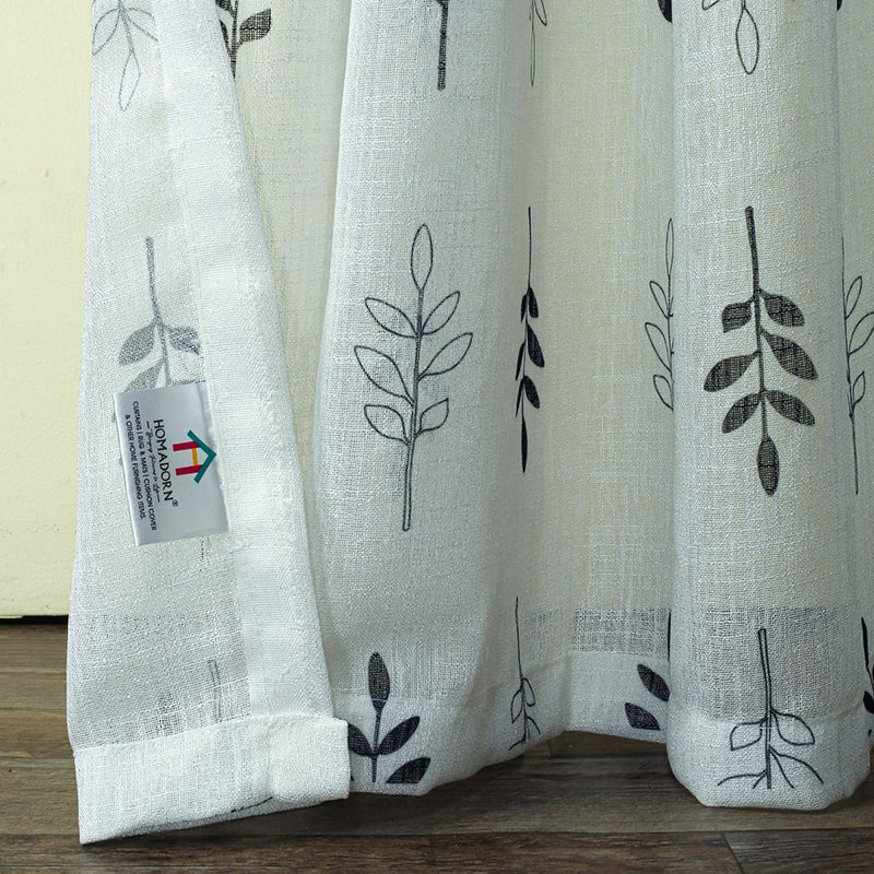 Elarie Linen Texture Sheer Curtain - Set Of Two media 8