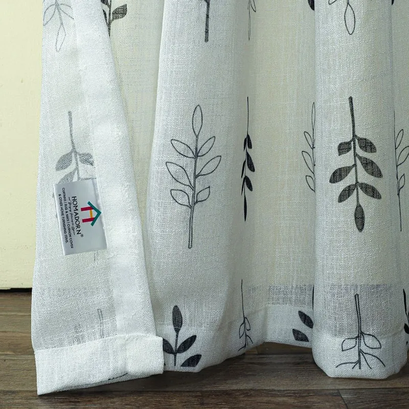 Elarie Linen Texture Sheer Curtain - Set Of Two media 8