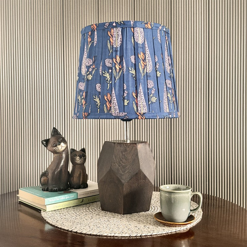 Midnight Mosaic Wooden Base Cotton Table Lamp - Multicolor media 3