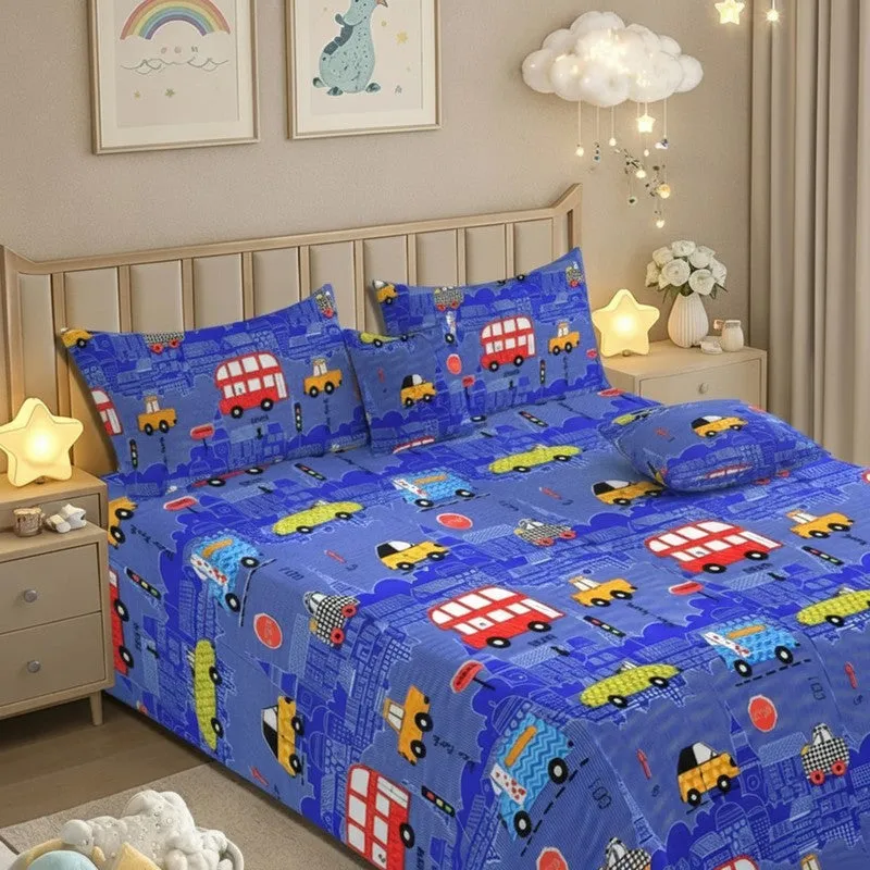 Blue Bus GlaceCotton Kids Bedding Set (180 GSM) - Five Piece Set media 4