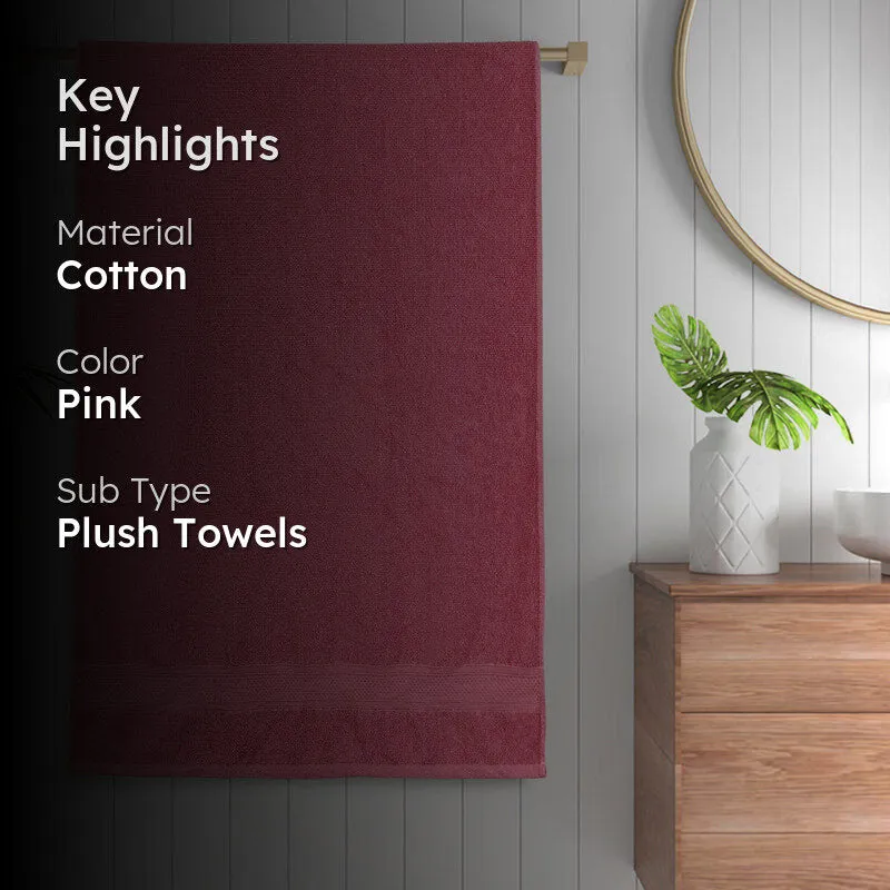 Velvique Cotton Bath Towel - Pink media 2
