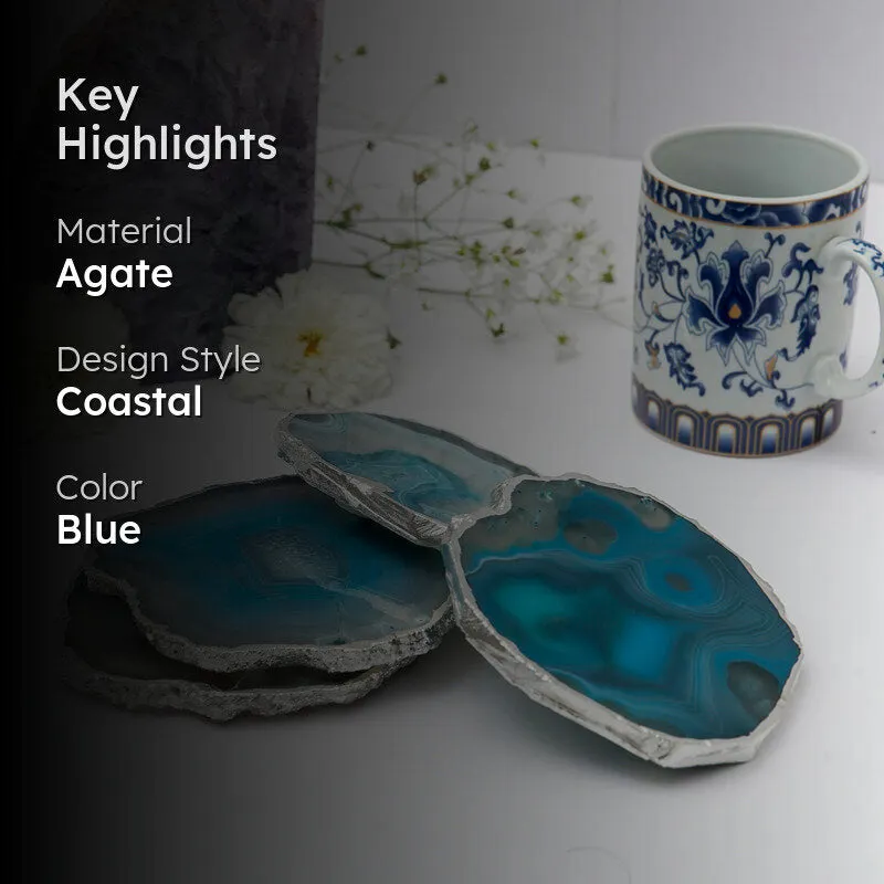 Vesto Brazilian Agate Coaster (Turquoise) - Set Of Four media 2