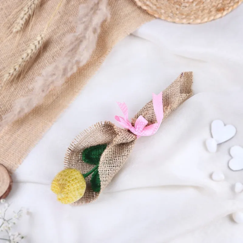 Crochet Handmade Tulip Bouquet - Yellow media 1
