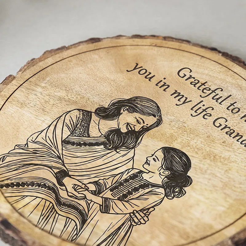 Grateful To Grandma Wood Showpiece - Round media 4