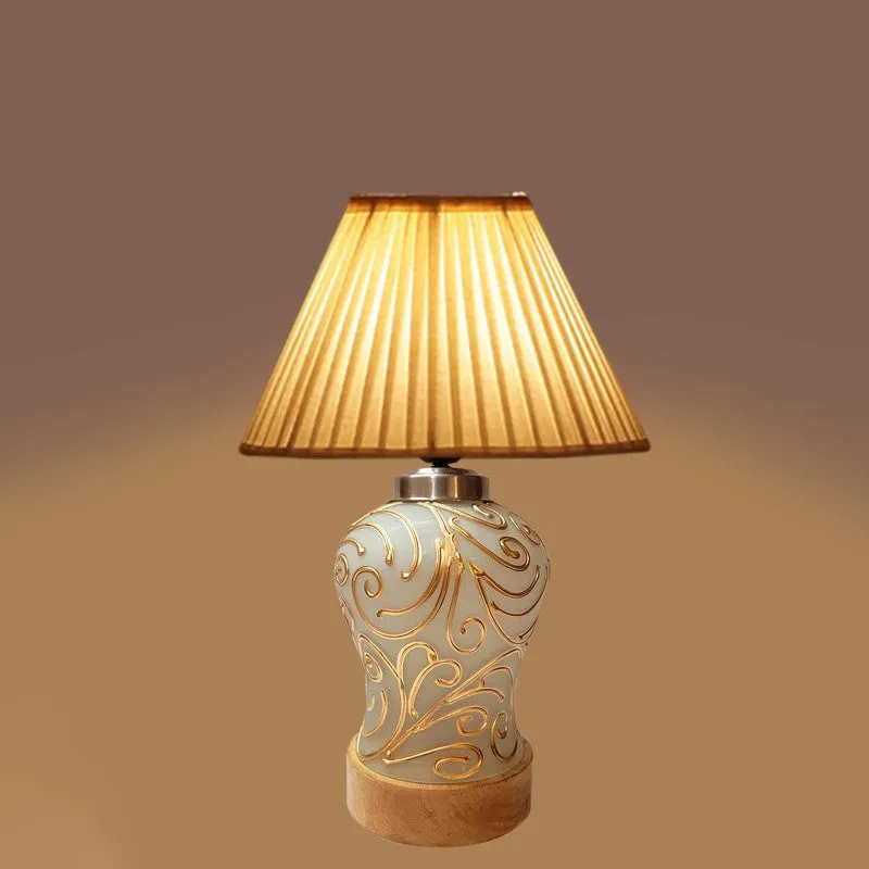Lumithra Pleatra Wooden Table Lamp - White media 5