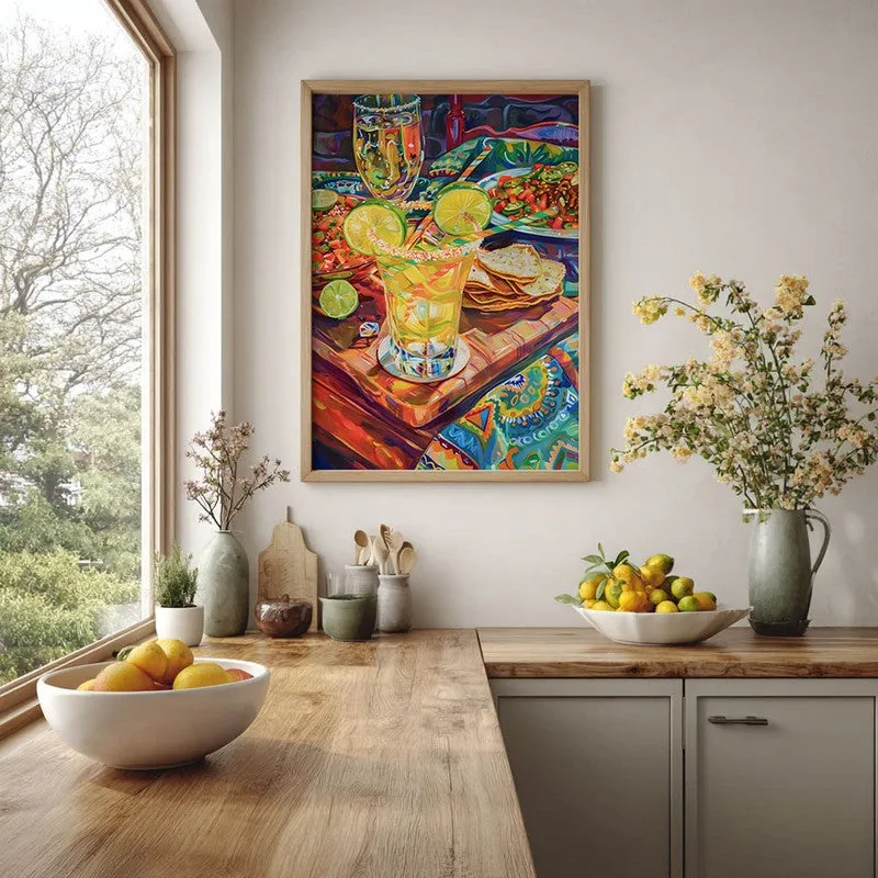 Vibrant Sip Archival Canvas Wall Art - Brown media 5