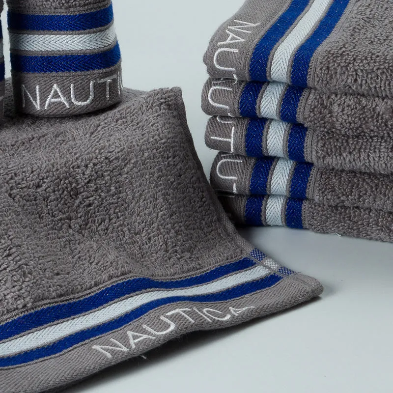 Nautica Dove Down Cotton Face Towel (Grey) - Set Of Eight media 3