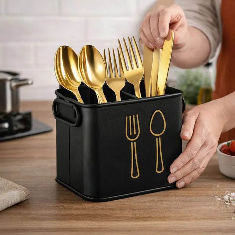 KitchenPro Rust-Free Cutlery Stand - Black media 1