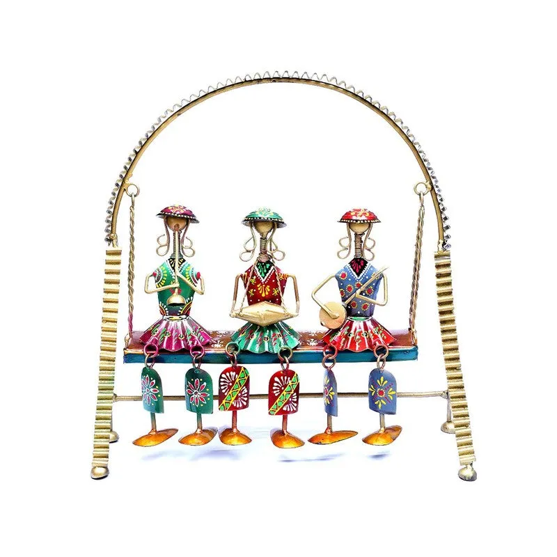 Rajasthani Musician Iron Jhula Showpieces media 4