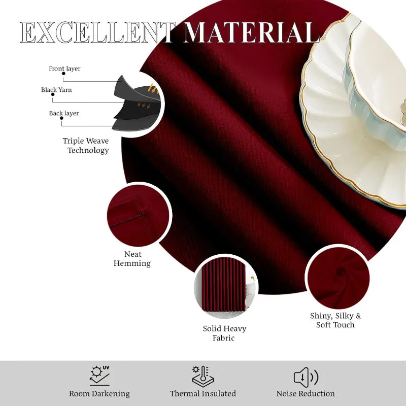 Esme Triple Pinch Pleat Medium Width Curtain - Burgundy media 8