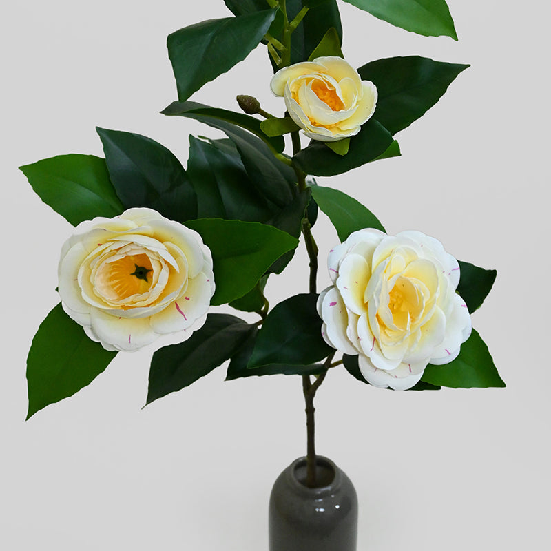 Edeina Artificial Rose Without Pot (Off White) - 3 Feet media 3
