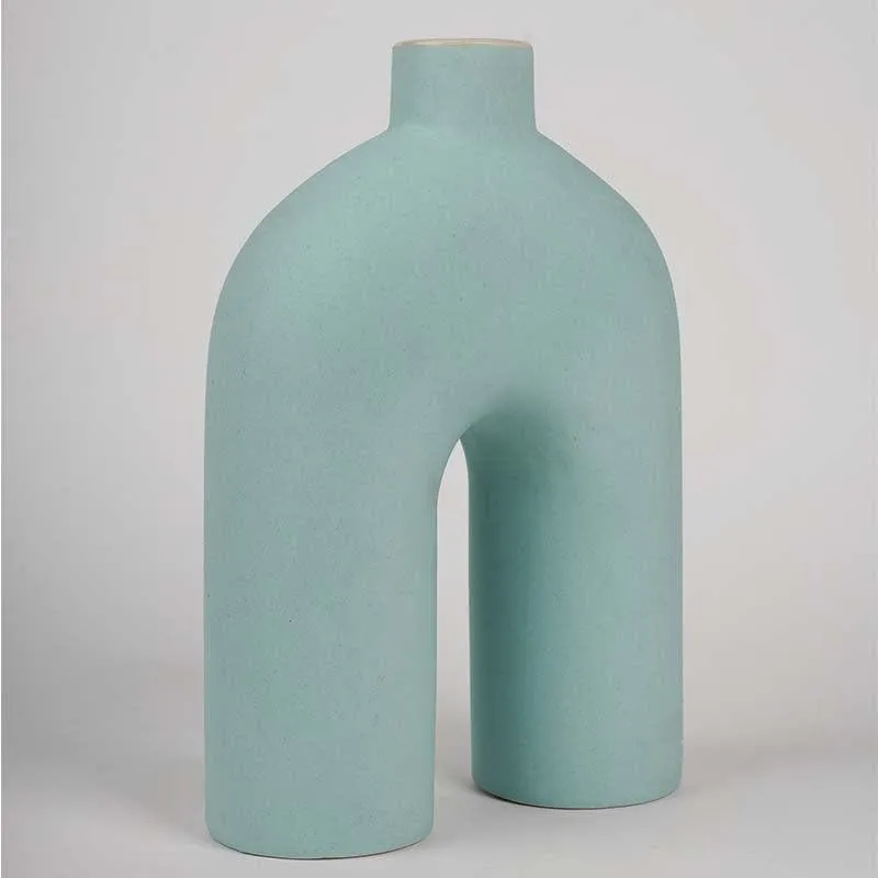 Scandinavian U Vase - Blue media 3