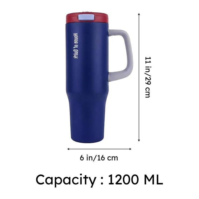 AuraGrip Stainless Steel Tumbler (1200 ML) - Blue media 12