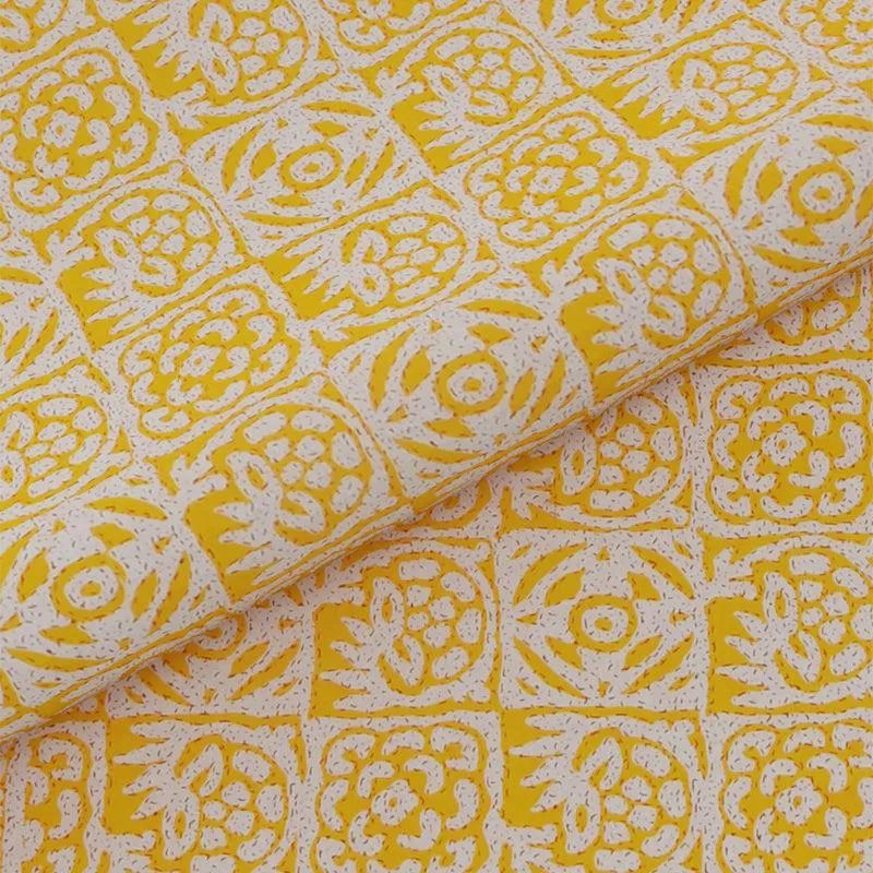 Gulshan Printed Cotton Bedsheet (Yellow) - 240 TC media 5
