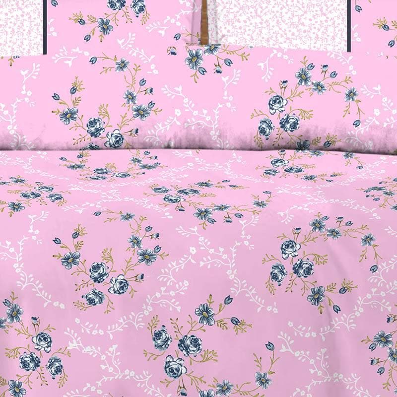 Floral Bouquet Cotton Bedsheet (Magenta) - 170 TC media 3