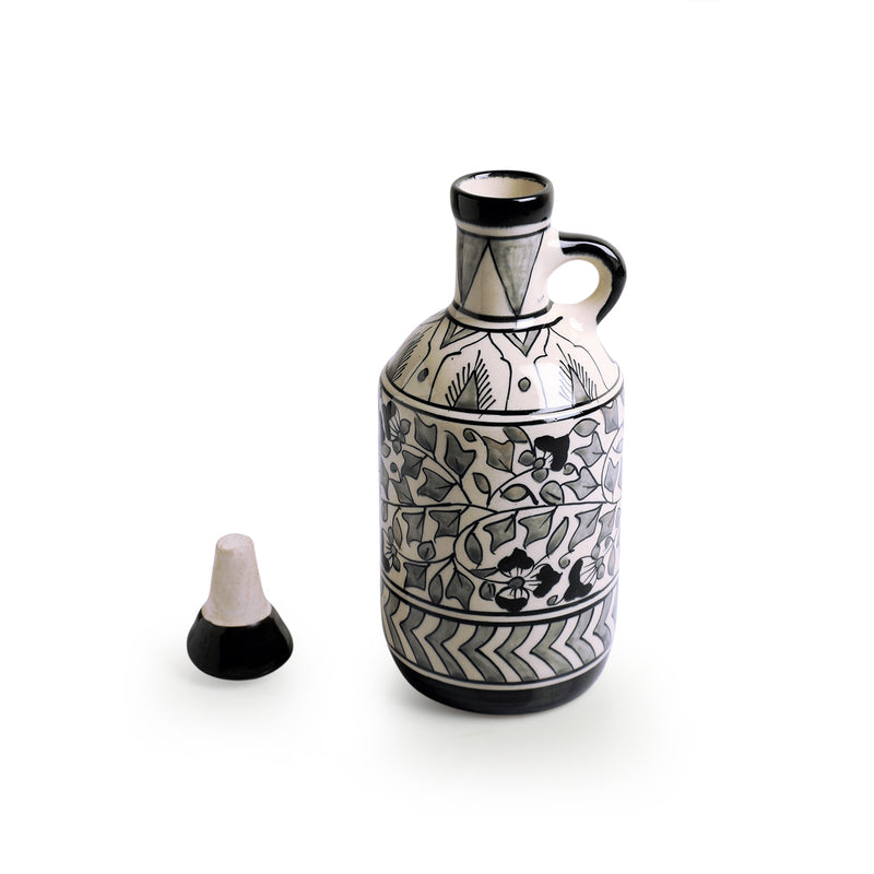 Mughal Musca Handpainted Oil Dispenser (Grey) - 900 ML media 4
