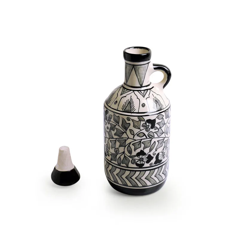 Mughal Musca Handpainted Oil Dispenser (Grey) - 900 ML media 4