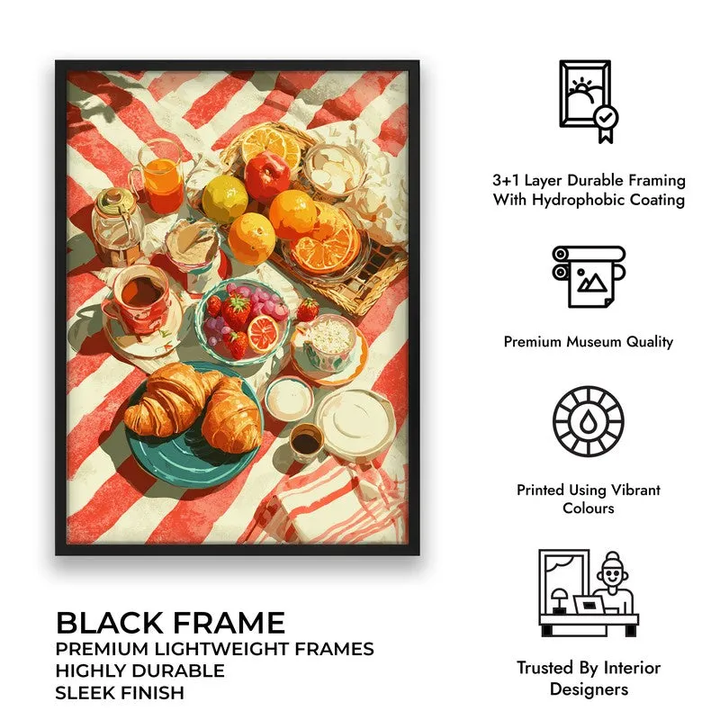 Scarlet Spread Canvas Wall Painting - Black Frame media 9