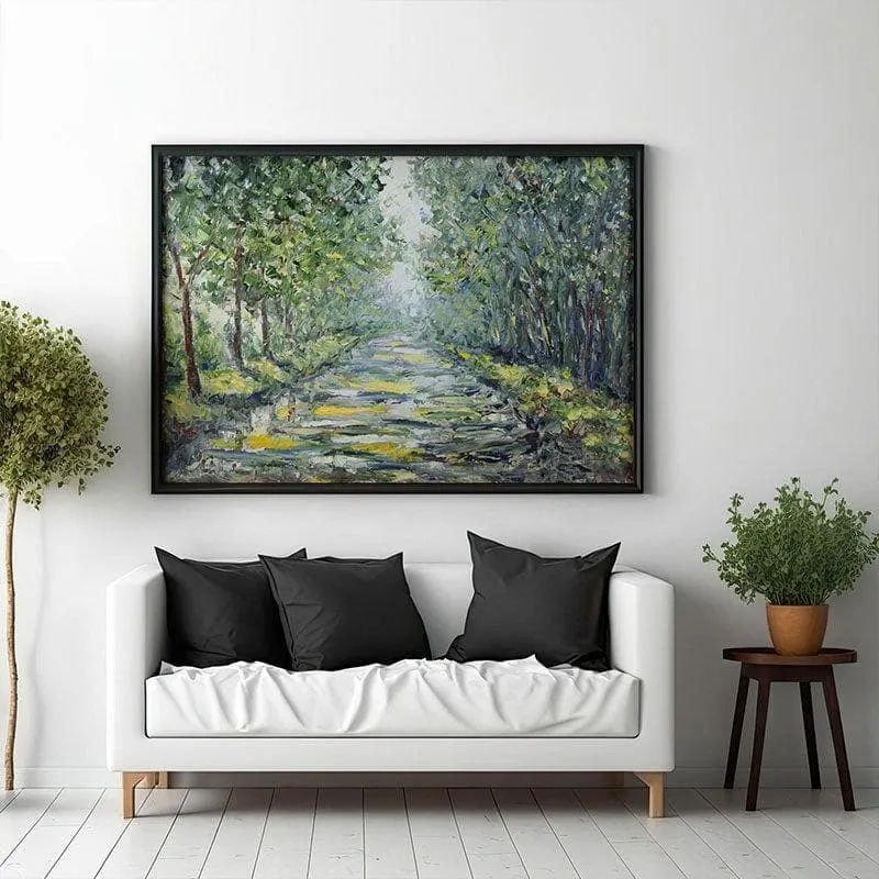 Summer Forest Wall Painting - Black Frame media 3