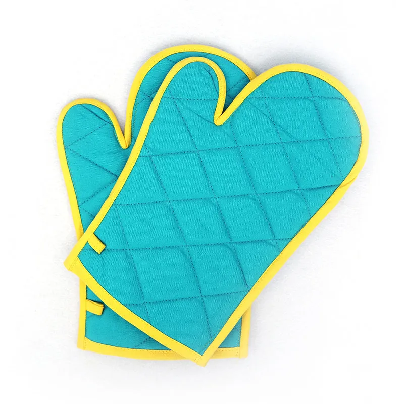 Swayam Teplo Kitchen Gloves (Aqua Blue & Yellow) - Set Of Two media 4