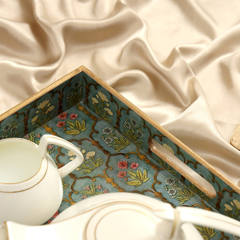 Fleur Jharokha Enamel Coated Serving Tray media 3
