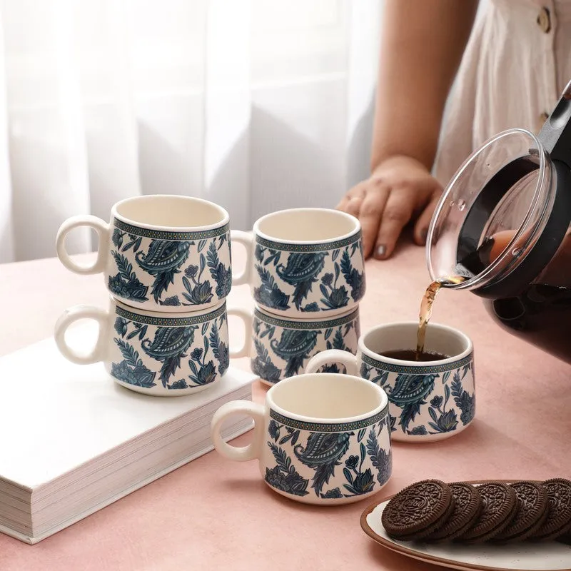 Indiblue Stoneware Tea Cup (180 mL Each) - Set Of Six media 4