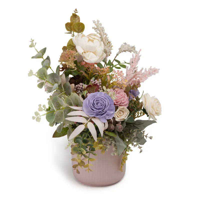 Mirma Solawood Flower Bunch In Ceramic Pot media 5