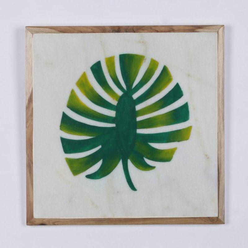 Monstra Leaf Hand Painted Marble Wall Accent media 3