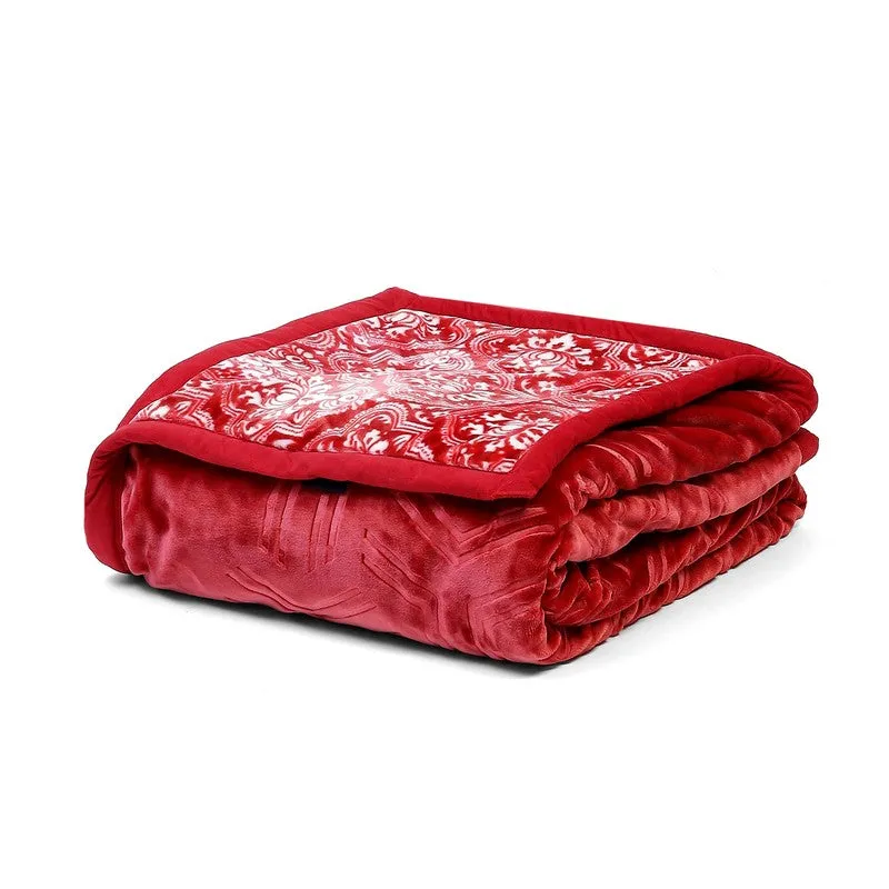 Monte Carlo Crimson Dreamscape Blanket (Red)- 800 GSM media 6