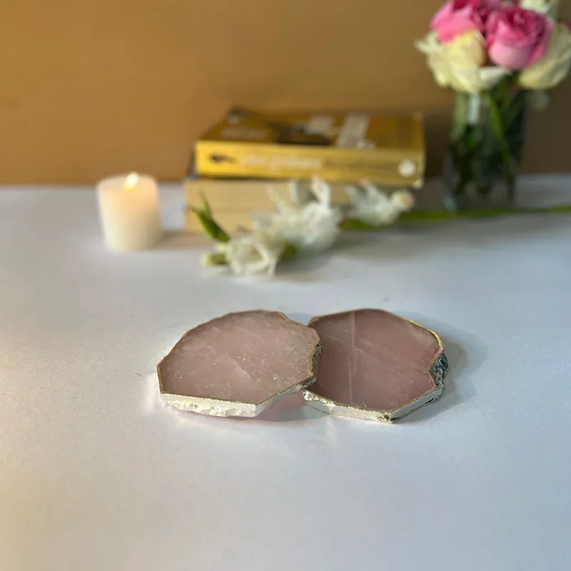 Lovestone Rose Quartz Coaster - Set Of Two media 4