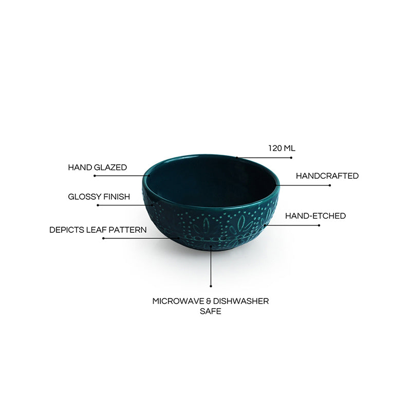 Forest Fern Ceramic Dip Bowl (120 mL) - Set Of Six media 4