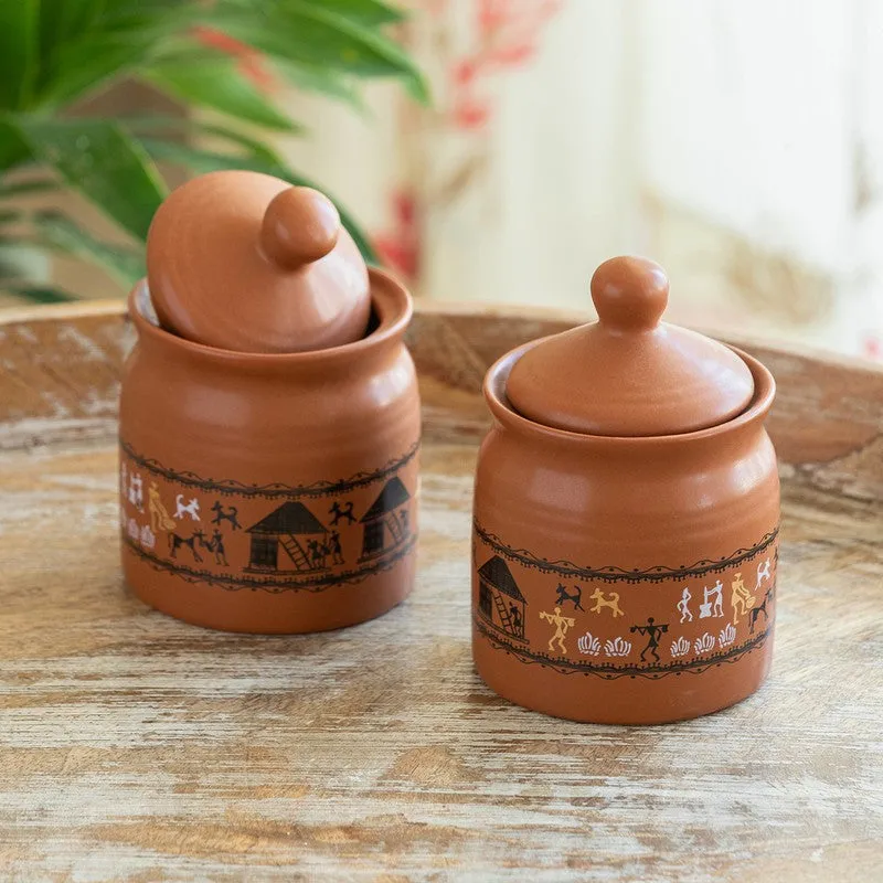 Arvia Bloom Ceramic Jar (250 mL) - Set Of Two media 1